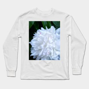 White Peony flower photograph Long Sleeve T-Shirt